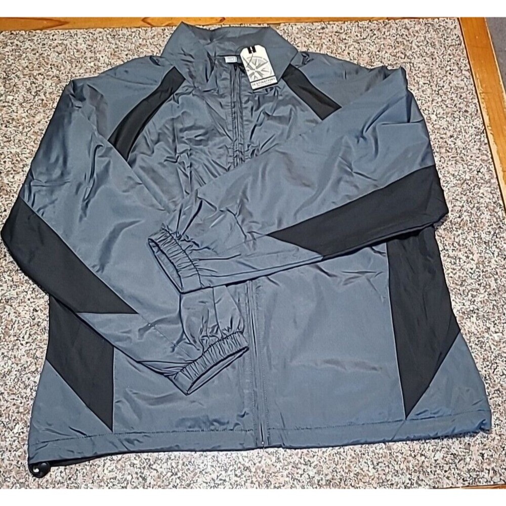 Destinations INDesigns Windbreaker Jacket NWT Grey Black XL